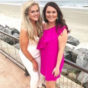 One shoulder ruffle dress